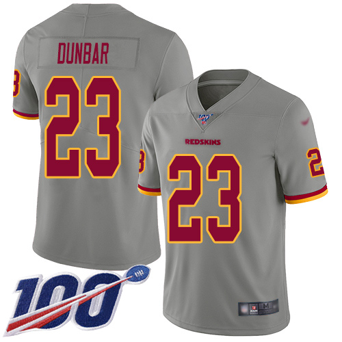 Washington Redskins Limited Gray Youth Quinton Dunbar Jersey NFL Football #23 100th Season Inverted->youth nfl jersey->Youth Jersey